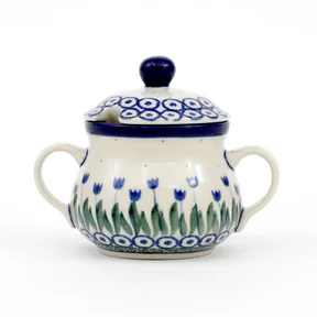 Cukiernica ceramiczna z uchwytami 035 h-9,5cm <br> 490AX Tulipany